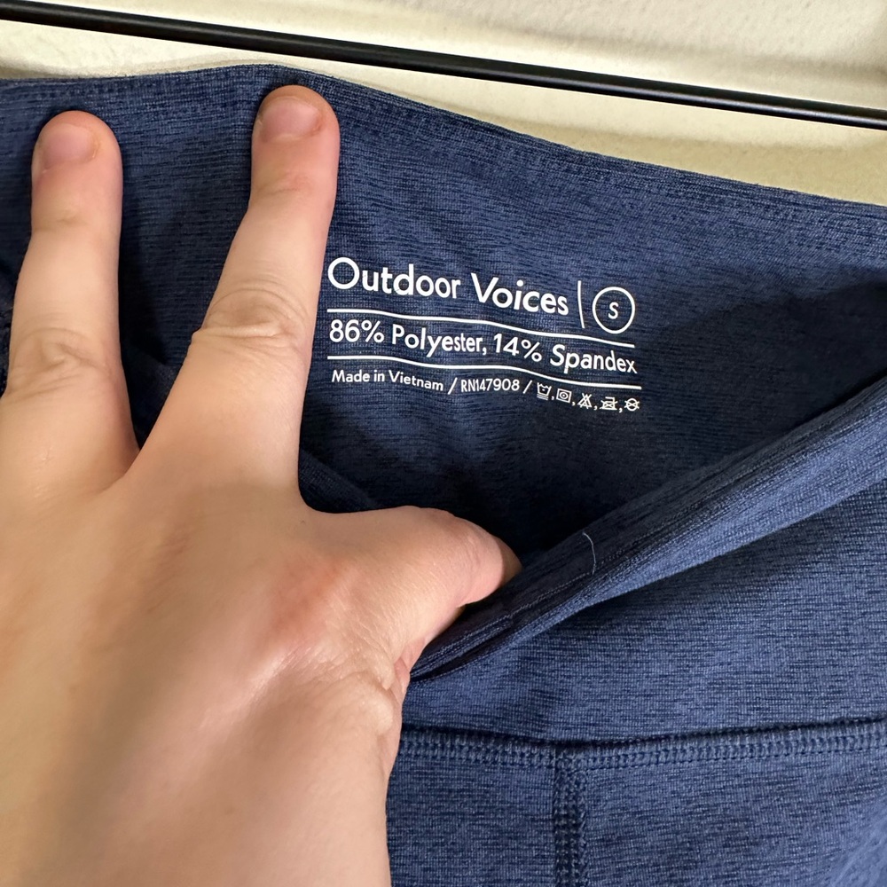 Outdoor Voices Blue Leggings, size small